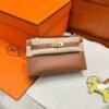 CK37 Gold Kelly Pochette Swift Leathers Gold Hardware Full Handmade