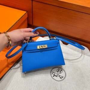 T7 Blue Hydra Mini Kelly 19CM Epsom Leather Gold Hardware Full Handmade