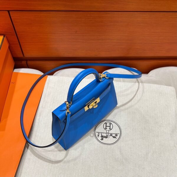 T7 Blue Hydra Mini Kelly 19CM Epsom Leather Gold Hardware Full Handmade