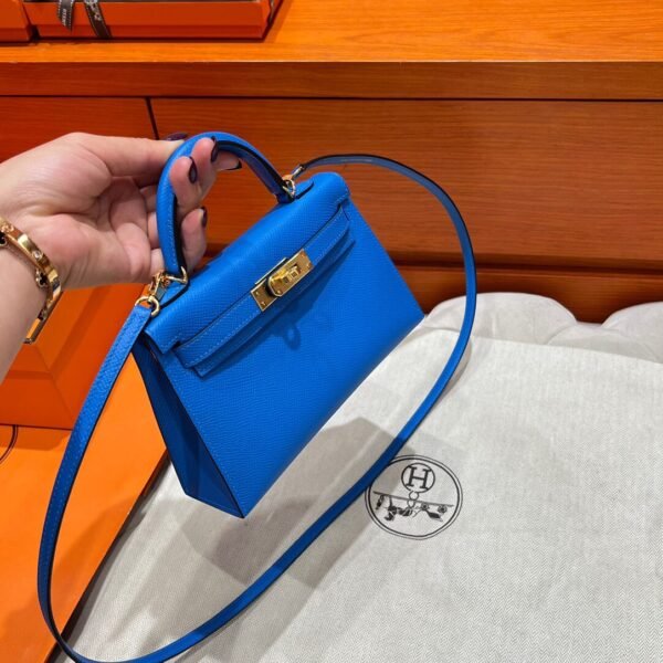 T7 Blue Hydra Mini Kelly 19CM Epsom Leather Gold Hardware Full Handmade