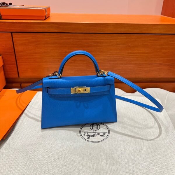 T7 Blue Hydra Mini Kelly 19CM Epsom Leather Gold Hardware Full Handmade