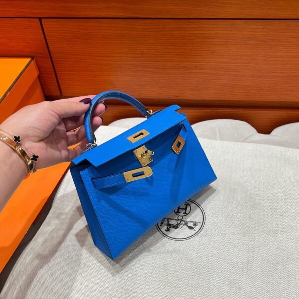 T7 Blue Hydra Mini Kelly 19CM Epsom Leather Gold Hardware Full Handmade