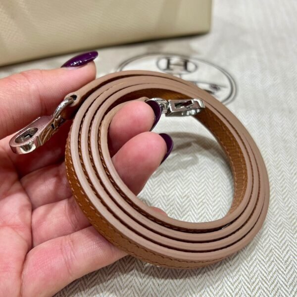 Craie / Gold / Mauve Pale Mini Kelly 19CM Epsom Leather Silver Hardware Full Handmade