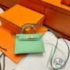 3I Vert Criquet Mini Kelly 19CM Chever Leather Gold Hardware Full Handmade