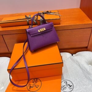 P9 Anemone Mini Kelly 19CM Epsom Leather Gold Hardware Full Handmade