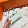 0S Vert FIzz Mini Kelly 19CM Chever Leather Silver Hardware Full Handmade
