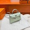 0S Vert FIzz Mini Kelly 19CM Chever Leather Silver Hardware Full Handmade