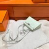 0S Vert FIzz Mini Kelly 19CM Chever Leather Silver Hardware Full Handmade