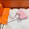 3Q Rose Sakura Mini Kelly 19CM Epsom Leather Silver Hardware Full Handmade