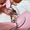 3Q Rose Sakura Mini Kelly 19CM Epsom Leather Silver Hardware Full Handmade