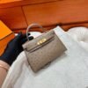 M8 Gris Aslhalte Mini Kelly 19CM KK Ostrich Leather Gold Hardware Full Handmade