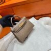 M8 Gris Aslhalte Mini Kelly 19CM KK Ostrich Leather Gold Hardware Full Handmade