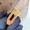 M8 Gris Aslhalte Mini Kelly 19CM KK Ostrich Leather Gold Hardware Full Handmade