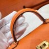 93 Orange Mini Kelly 19CM Epsom Leather Gold Hardware Full Handmade
