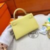 1Z Jayne Poussin Mini Kelly 19CM Epsom Leather Silver Hardware Full Handmade