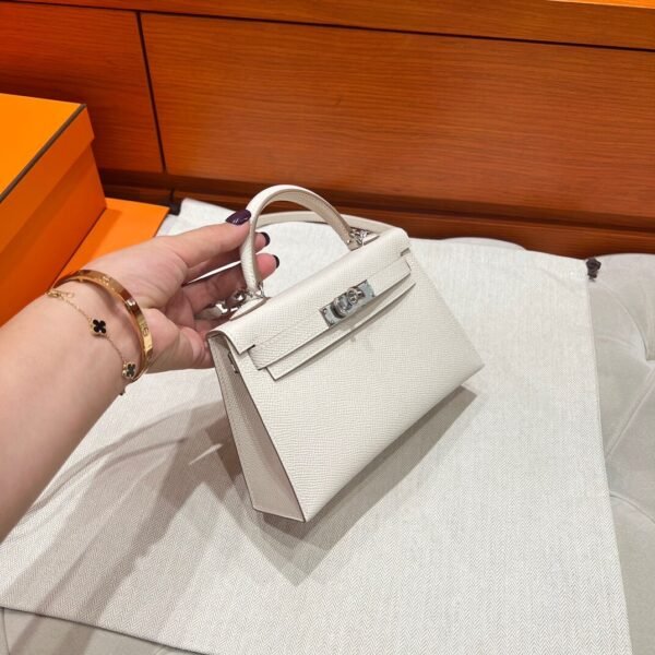 CK10 Craie Mini Kelly 19CM Epsom Leather Silver Hardware Full Handmade