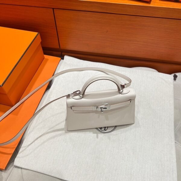 CK10 Craie Mini Kelly 19CM Epsom Leather Silver Hardware Full Handmade