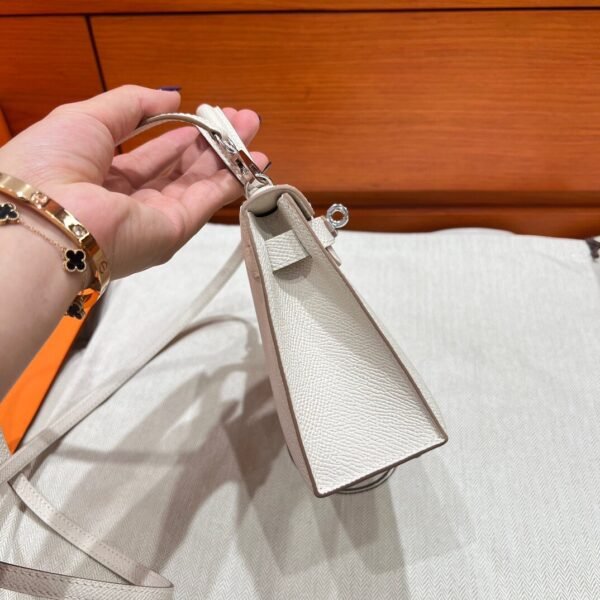 CK10 Craie Mini Kelly 19CM Epsom Leather Silver Hardware Full Handmade