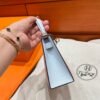 3Q Rose Sakura / To Blue Brume Mini Kelly 19CM Chever Leather Gold Hardware Full Handmade