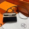 CK89 Black Mini Kelly 19CM Box Leather Silver Hardware Full Handmade