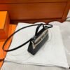 CK89 Black Mini Kelly 19CM Box Leather Silver Hardware Full Handmade