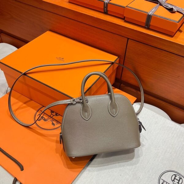 CK18 Etoupe Mini Bolide Goatskin Chever Leather Silver Hardware Full Handmade