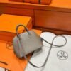 CK18 Etoupe Mini Bolide Goatskin Chever Leather Silver Hardware Full Handmade