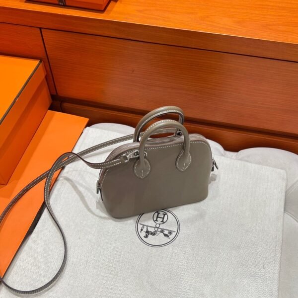 CK18 Etoupe Mini Bolide Goatskin Chever Leather Silver Hardware Full Handmade