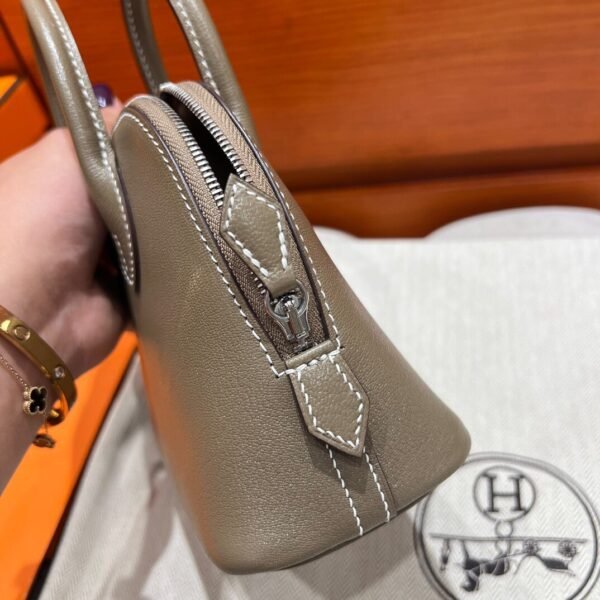 CK18 Etoupe Mini Bolide Goatskin Chever Leather Silver Hardware Full Handmade