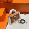 CK37 Gold Mini Kelly Chamois / Chever / Swift Leather Bag Silver Hardware Full Handmade