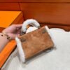 CK37 Gold Mini Kelly Chamois / Chever / Swift Leather Bag Silver Hardware Full Handmade