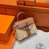 CK37 Gold Mini Kelly Picnic 19CM Barenia / Wicker Silver Hardware Full Handmade