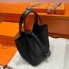CK89 Black Picotin Touch 18CM Matte / TC Leather Silver Hardware Full Handmade