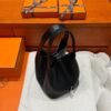 CK89 Black Picotin Touch 18CM Matte / TC Leather Silver Hardware Full Handmade