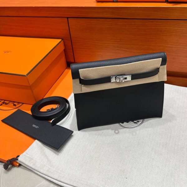 CK89 Black Danse 22CM Evercolor Leather Silver Hardware Full Handmade