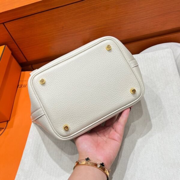 CK10 Craie Picotin Look 18CM Clememce Leather Gold Hardware Full Handmade