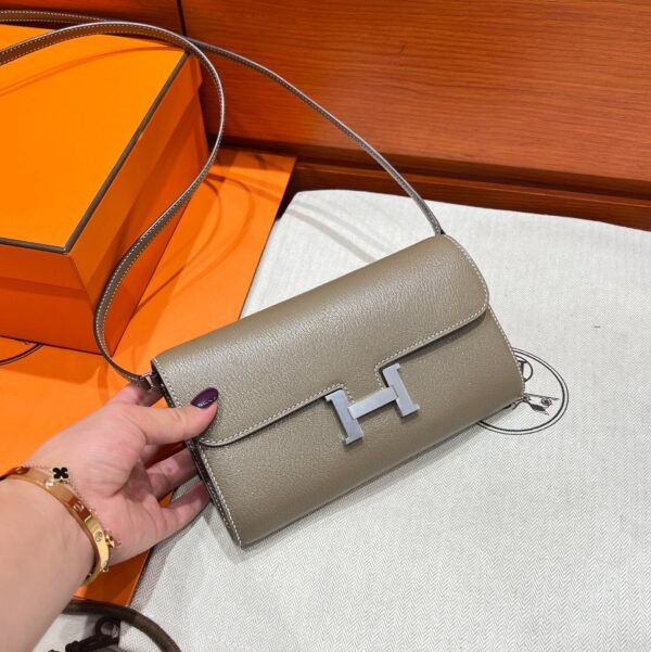 CK18 Etoupe Kelly To Go Epsom Leather Silver Hardware Full Handmade