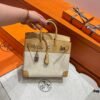 4B Biscuit Birkin 25CM Canvas / Swift Leather Silver Hardwaer Full Handmade