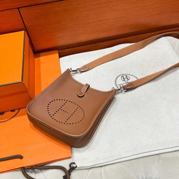 CK37 Gold Mini Evelyne 17CM Tc Leather Silver Hardware Full Handmade