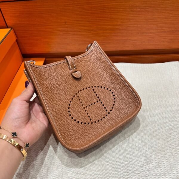 CK37 Gold Mini Evelyne 17CM Tc Leather Silver Hardware Full Handmade