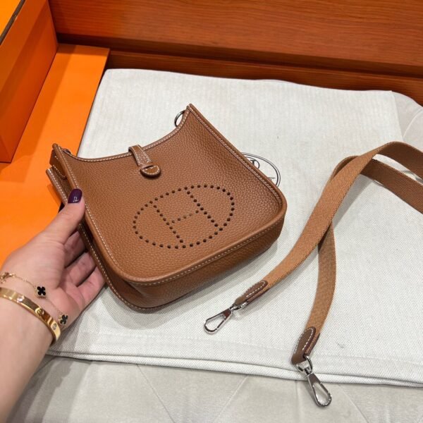CK37 Gold Mini Evelyne 17CM Tc Leather Silver Hardware Full Handmade