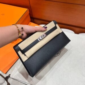 CK89 Black Kelly Elan Madame Leather Silver Hardware Full Handmade