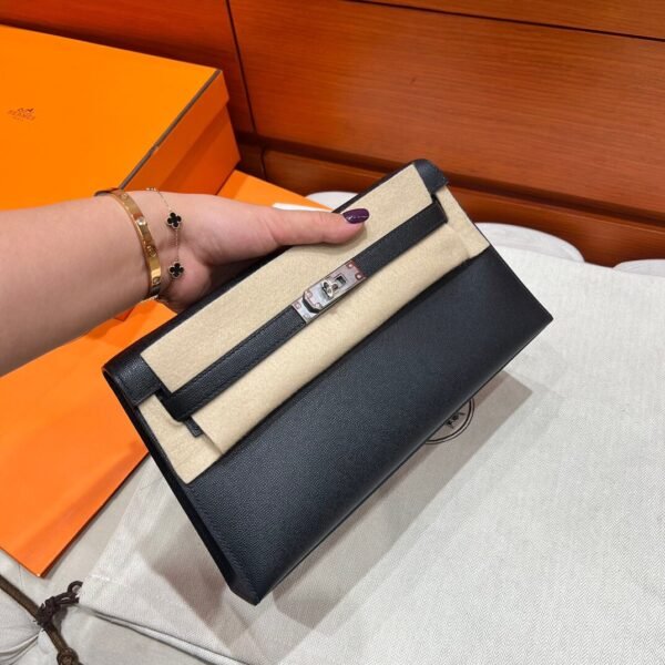 CK89 Black Kelly Elan Madame Leather Silver Hardware Full Handmade