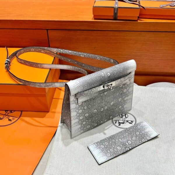 Himalaya Kelly Danae 22CM Lizard Leather Silver Hardware Full Handmade