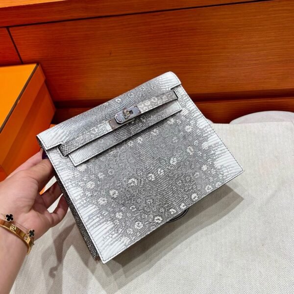 Himalaya Kelly Danae 22CM Lizard Leather Silver Hardware Full Handmade