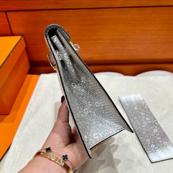 Himalaya Kelly Danae 22CM Lizard Leather Silver Hardware Full Handmade