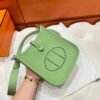 3I Vert Criquet Mini Evelyne 17CM Tc Leather Silver Hardware Full Handmade