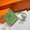 3I Vert Criquet Mini Evelyne 17CM Tc Leather Silver Hardware Full Handmade