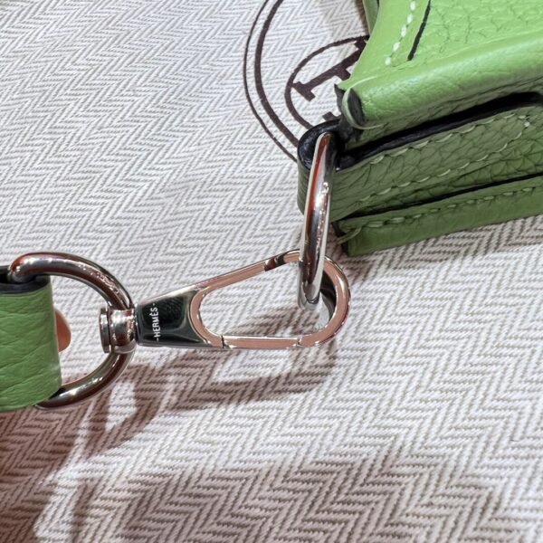 3I Vert Criquet Mini Evelyne 17CM Tc Leather Silver Hardware Full Handmade