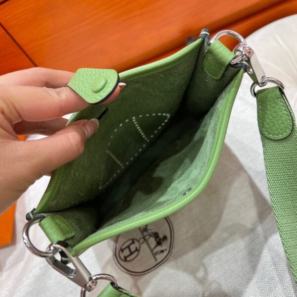3I Vert Criquet Mini Evelyne 17CM Tc Leather Silver Hardware Full Handmade